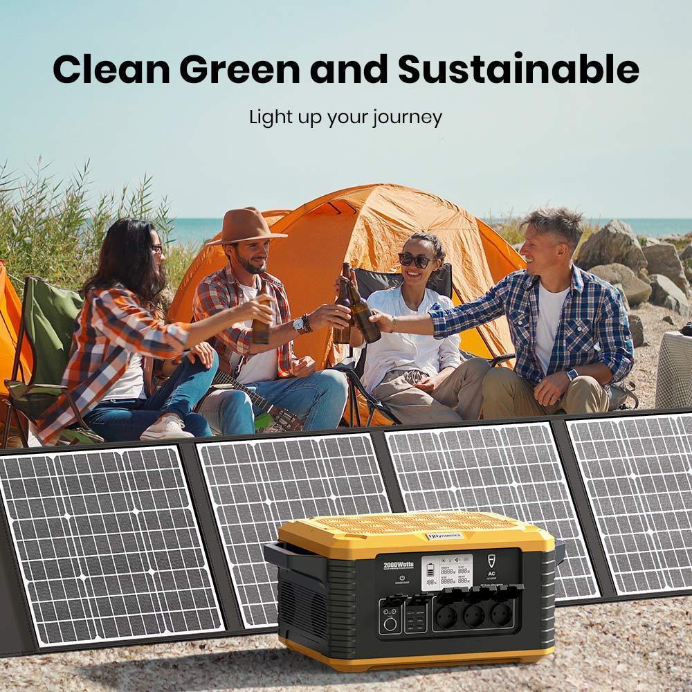 FJD 2000W Solar Generator - 2000W Power Station & 200W Solar Panel - FJDynamics