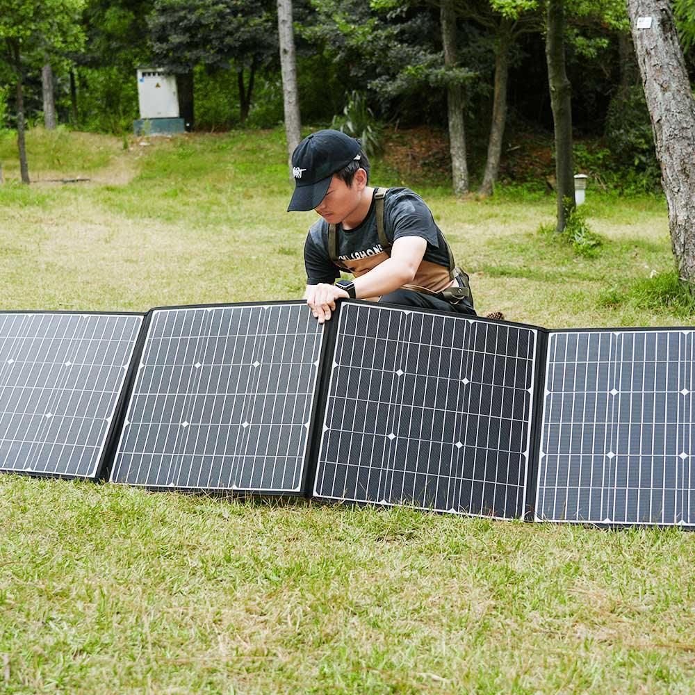 FJDynamics 200W Foldable Portable Solar Panel, 21.5% Energy Conversion - FJDynamics